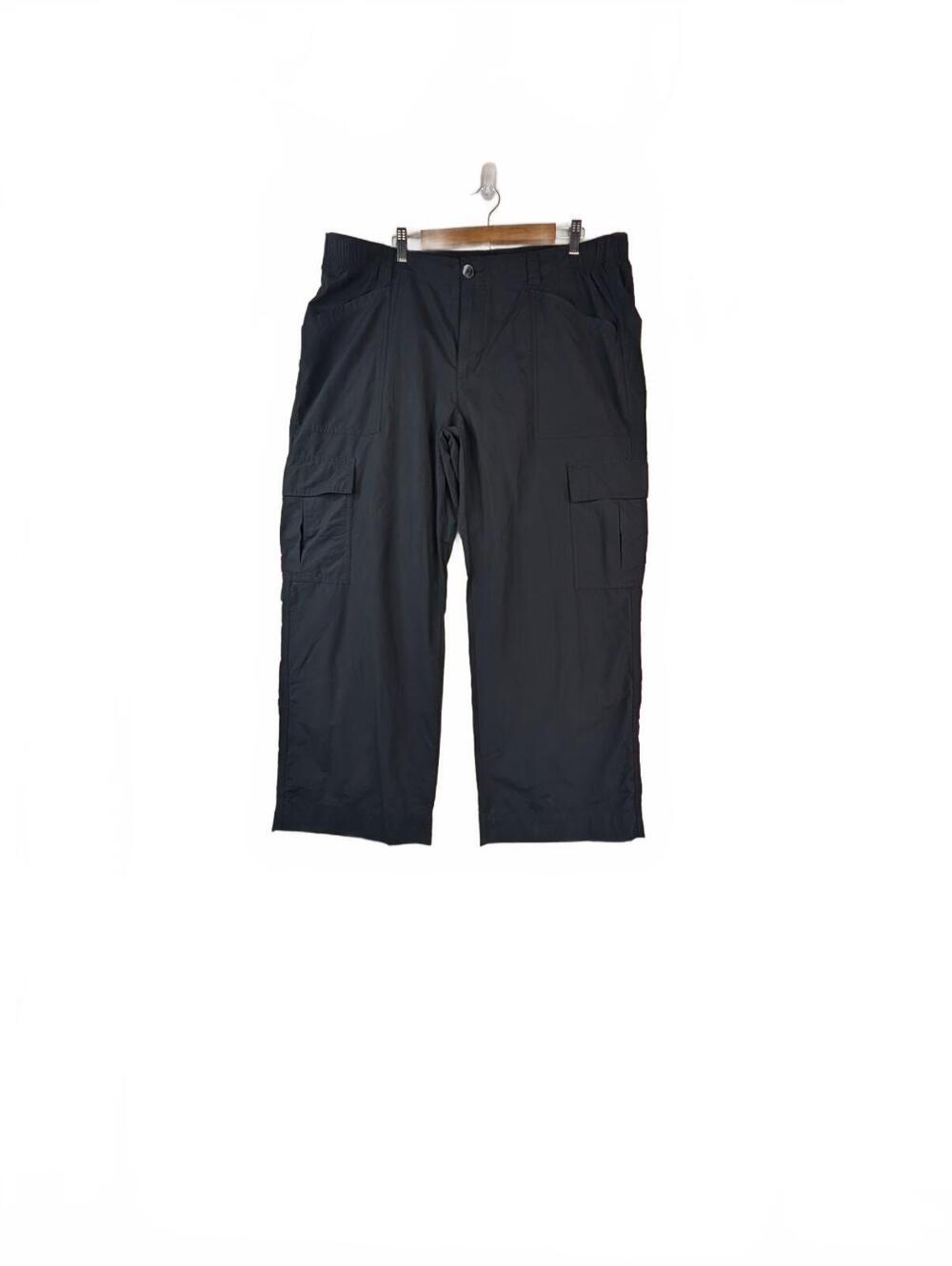 Old Navy Wide Leg Black Cargo Cotton Blend Pants Size XL